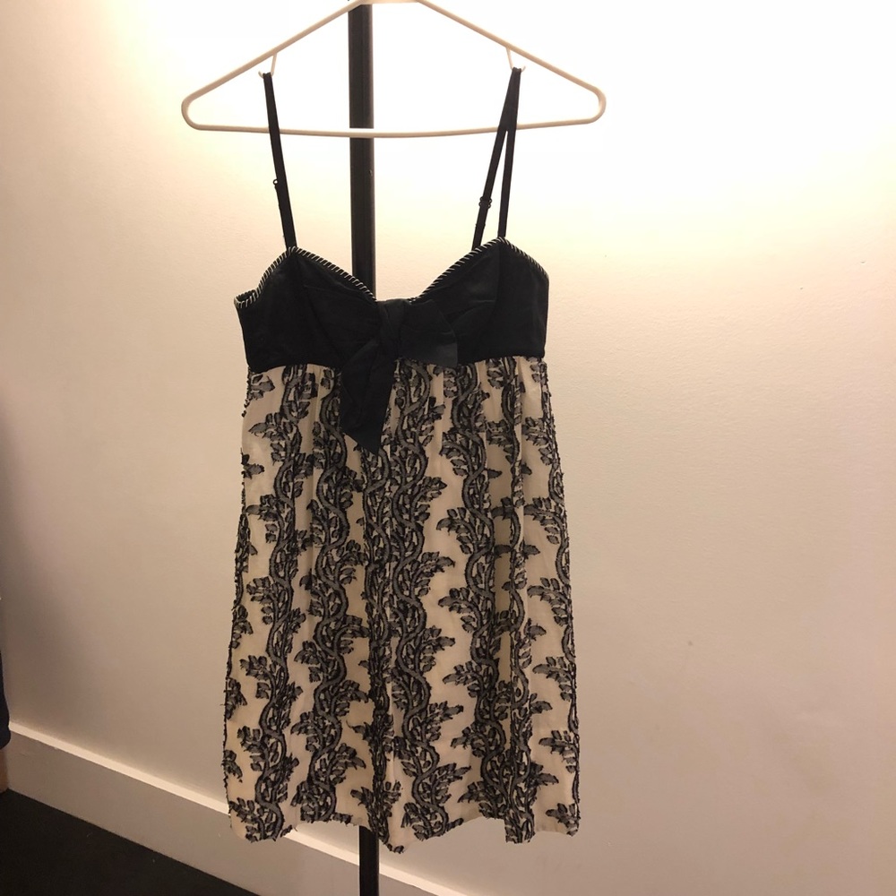 BCBG MaxAzria white and black lace dress